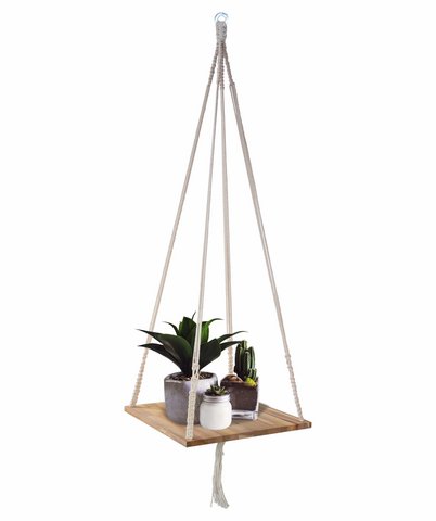 Macrame Plant Hangers Shelf | Hanging Planter for Boho Home Decor