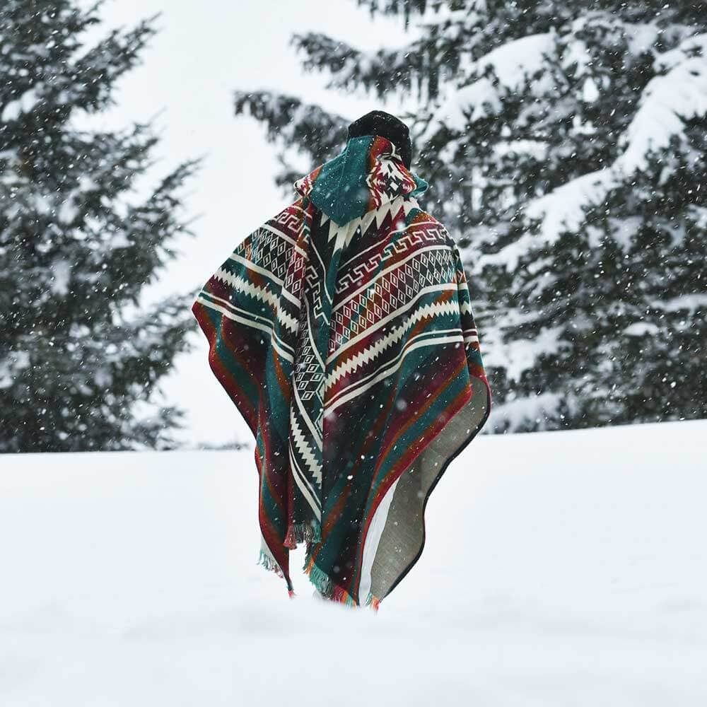 Alpaca Poncho Colored - Made in Ecuador