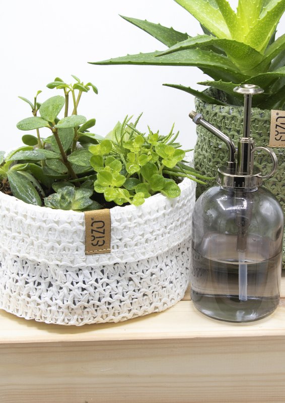 SIZO Knitted Paper Bag Olive med vandtæt biologisk nedbrydeligt for