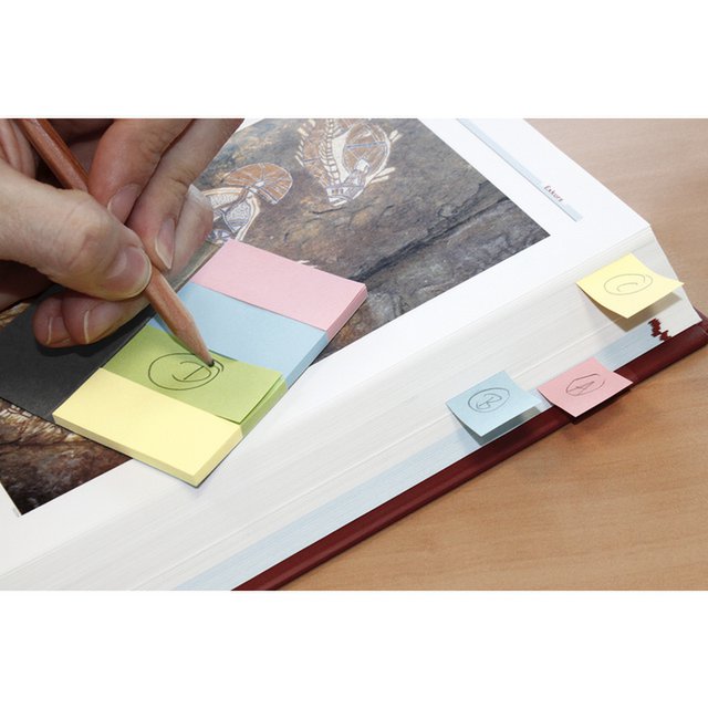Info Page Marker papier 20x50mm, 4 kleuren recycled 100 vel per kleur