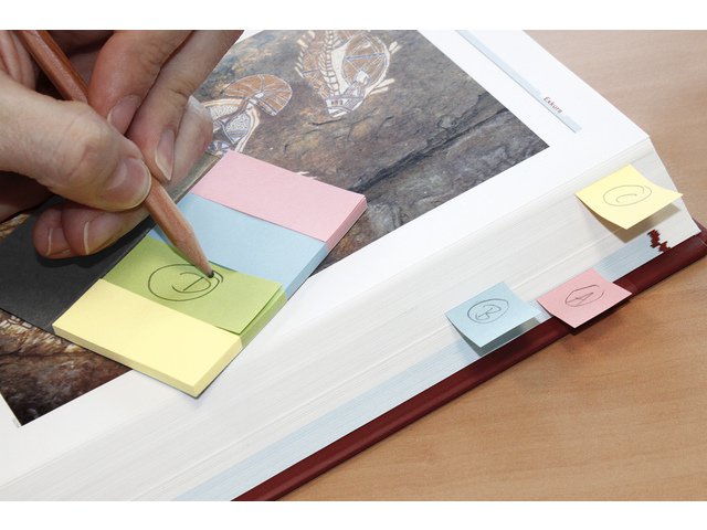 Info Page Marker papier 20x50mm, 4 kleuren recycled 100 vel per kleur
