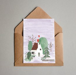 carte postale - série 'Noël' - 'joyeux Noël à la maison'