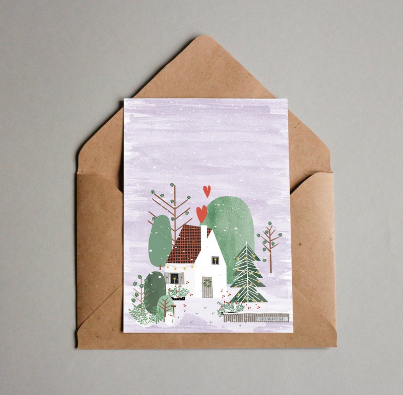 carte postale - série 'Noël' - 'joyeux Noël à la maison'