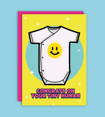 Kleine menselijke baby wenskaart