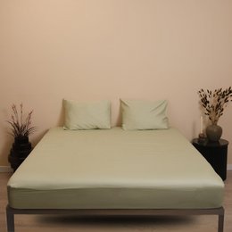 Drap-housse - Satin de coton 400 fils au pouce - Paix de menthe