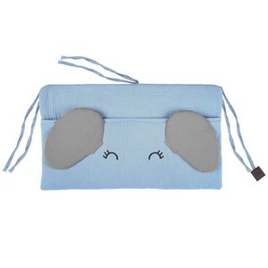 Kinderbett-Organizer ELEFANT Baby Blau Grau