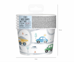 Pojazdy z kubkami na lody | 6 sztuk | 150 ml
