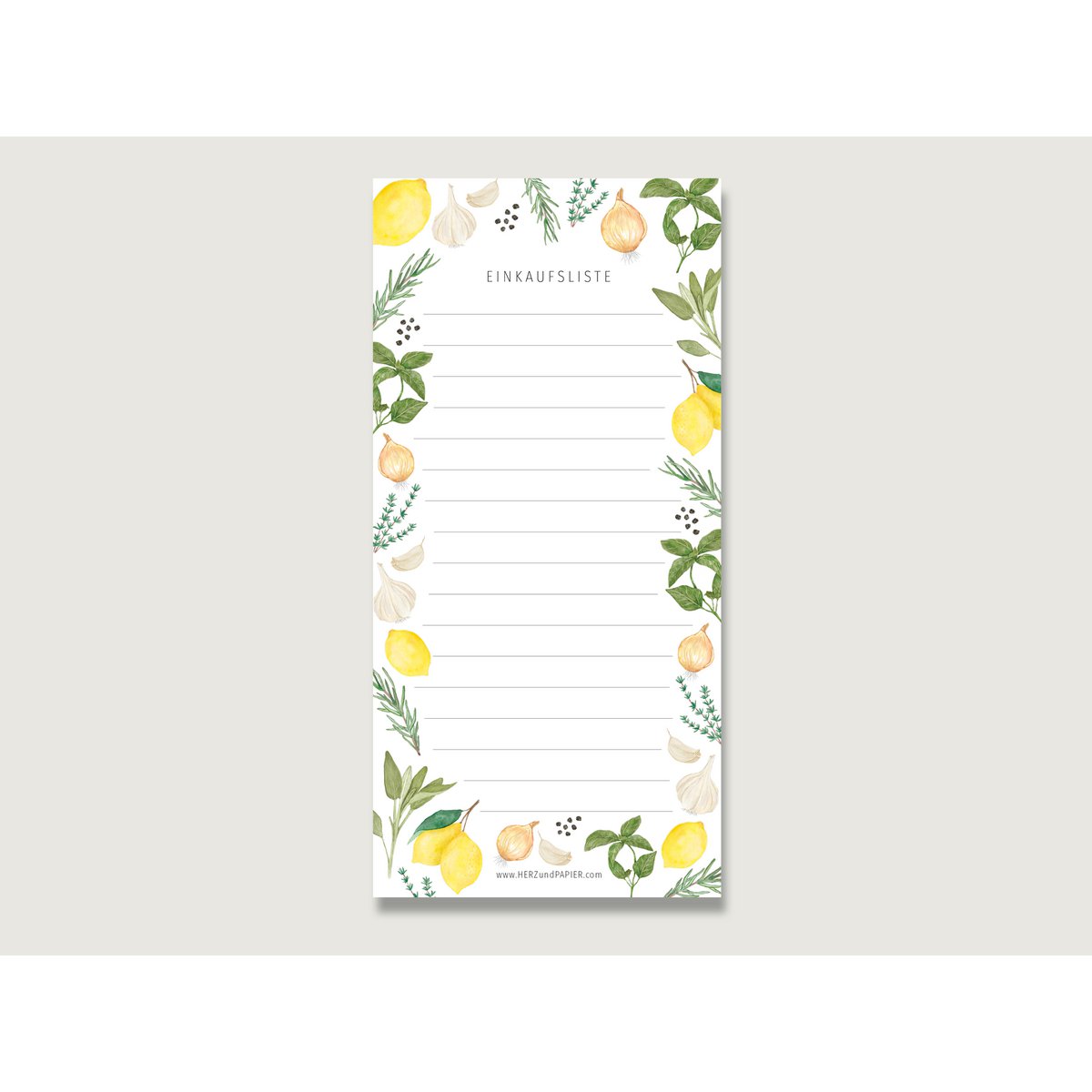 Indkøbsliste | aroma | krydderier | urter | 50 ark | Din Lang | Bloker | Liste | Akvarel illustration | At gøre || HJERTE & PAPIR