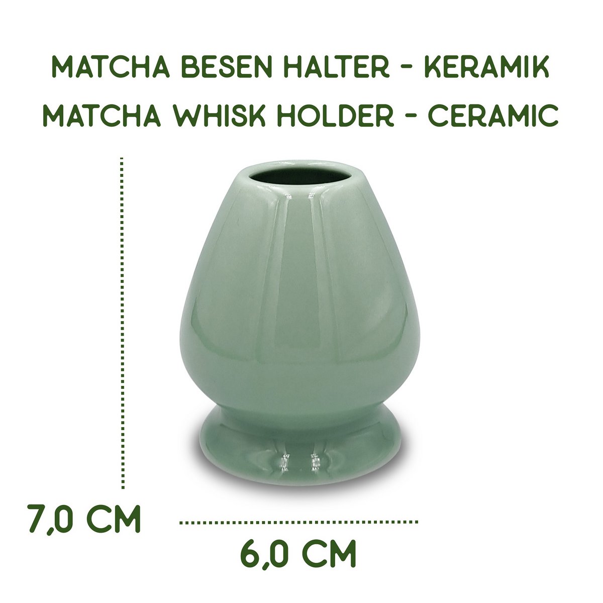 Matcha Besen Halter Kusenaoshi Grün aus Keramik