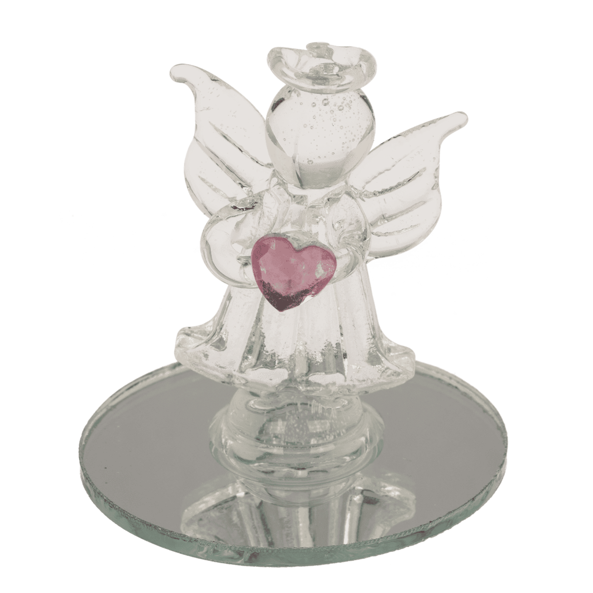 Glass Angel with Heart, 5 cm,