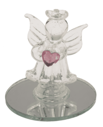 Glass Angel with Heart, 5 cm,