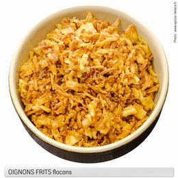  Fried onion flakes, a savory condiment with an aromatic, seed-like flavor. Available in various sizes for convenient use.