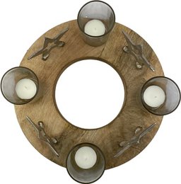 Photophore en teck ø 30 cm