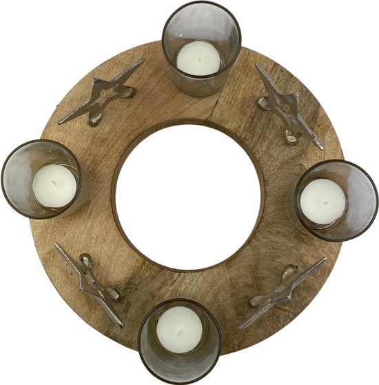 Photophore en teck ø 30 cm