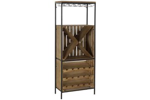 Flaschenregal aus Tannenmetall, 60 x 30 x 160, naturfarben, MB206523