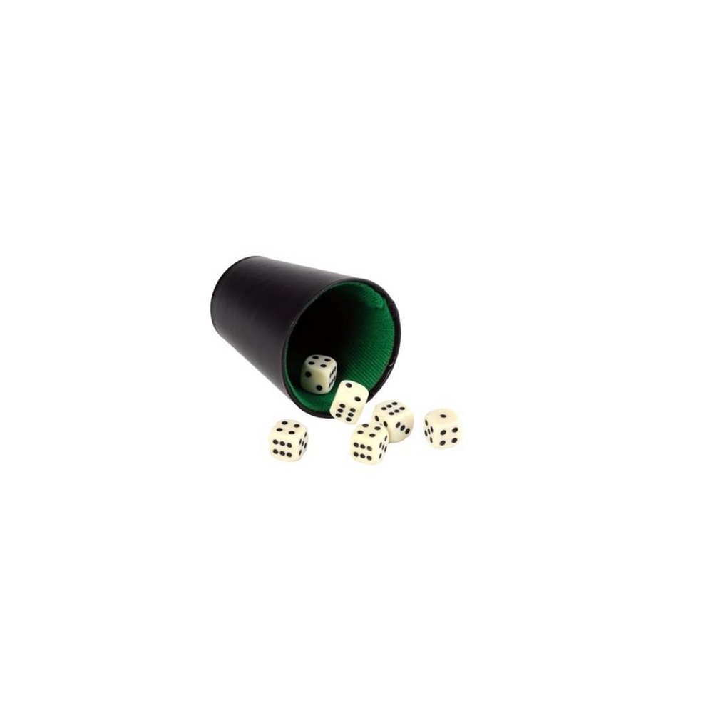 Poker cup 9 cm black artificial leather