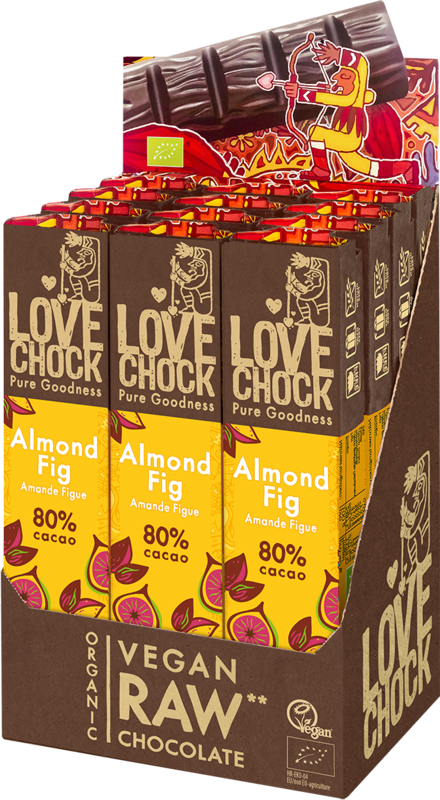 80% chocolate with almond and fig - Organic, raw, plant-based and sustainable