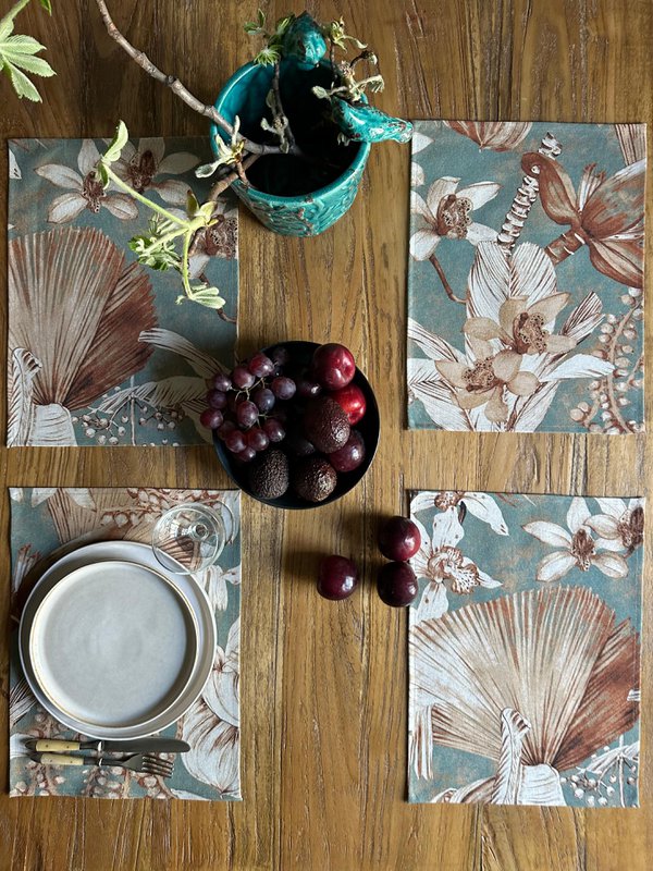 Platzset 30 x 43 cm, Leinen-Baumwoll-Mix | Terra Flora