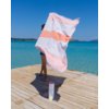 TOWEL TO GO BALI Cotton Beach Towel 180x100 cm | Quick Dry Pool Towel | Orange / Beige | with Gift Box