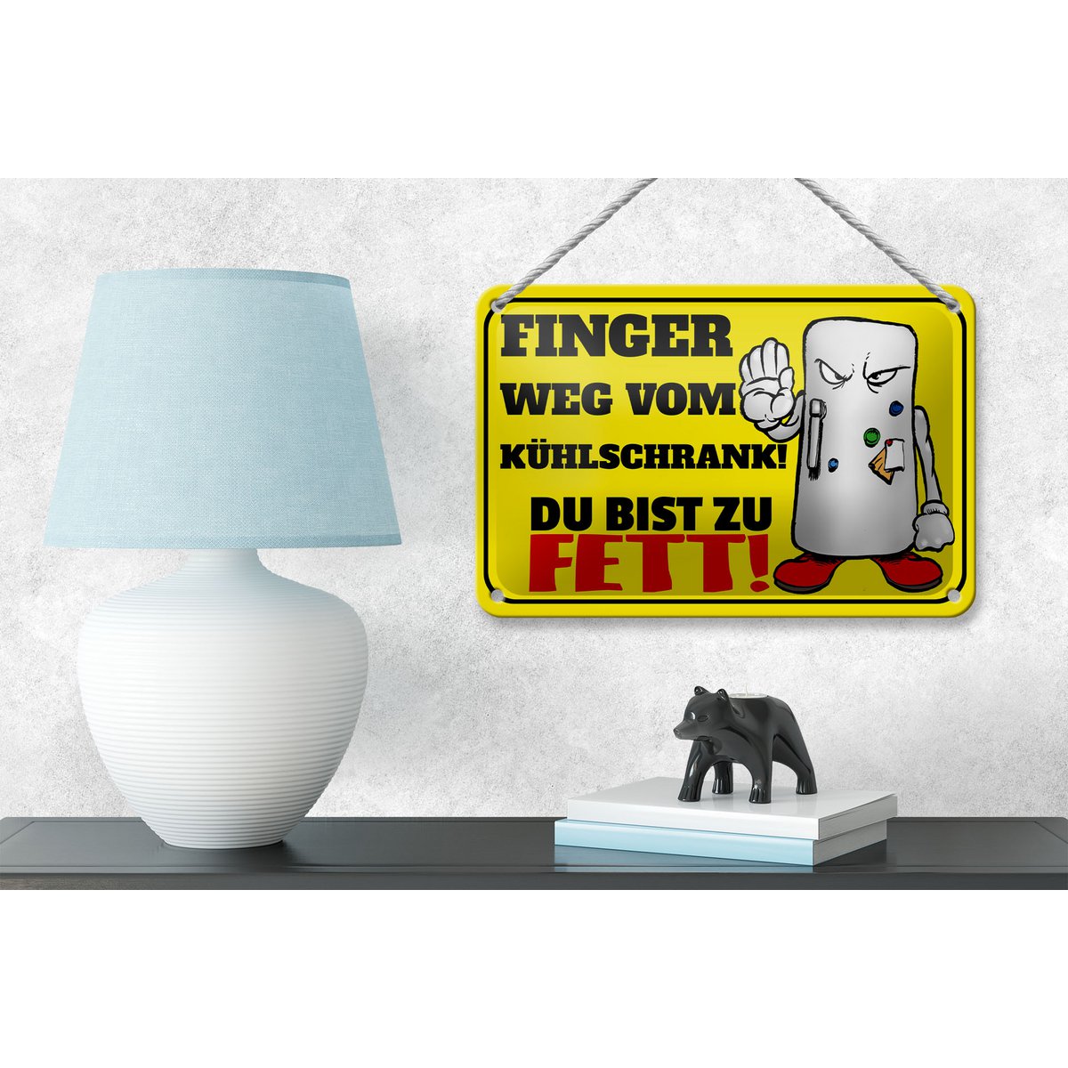 Tin sign saying 12x18cm Stay away from the fridge you decoration