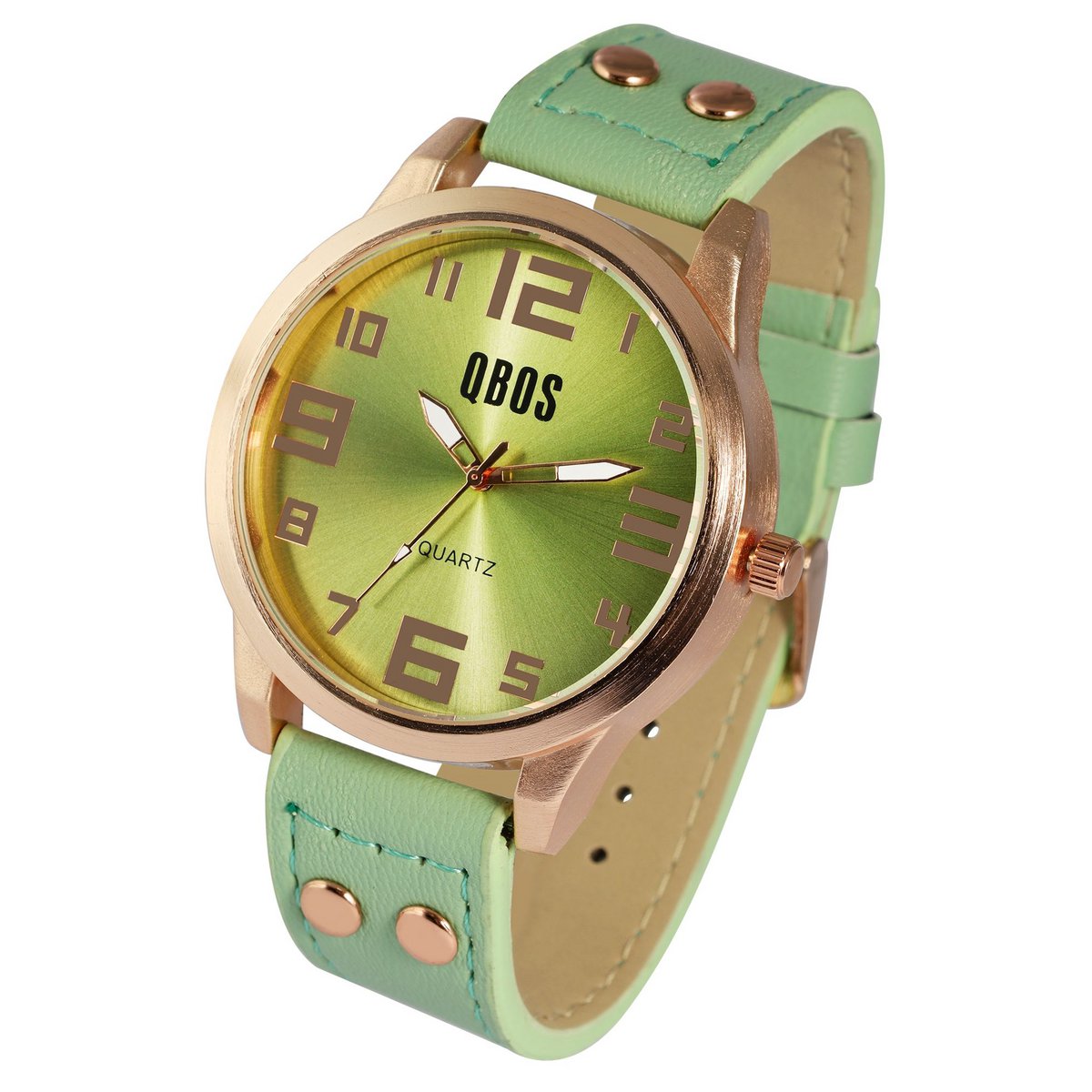 Zegarek unisex QBOS z paskiem z imitacji skóry