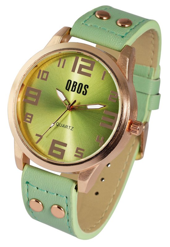 Zegarek unisex QBOS z paskiem z imitacji skóry
