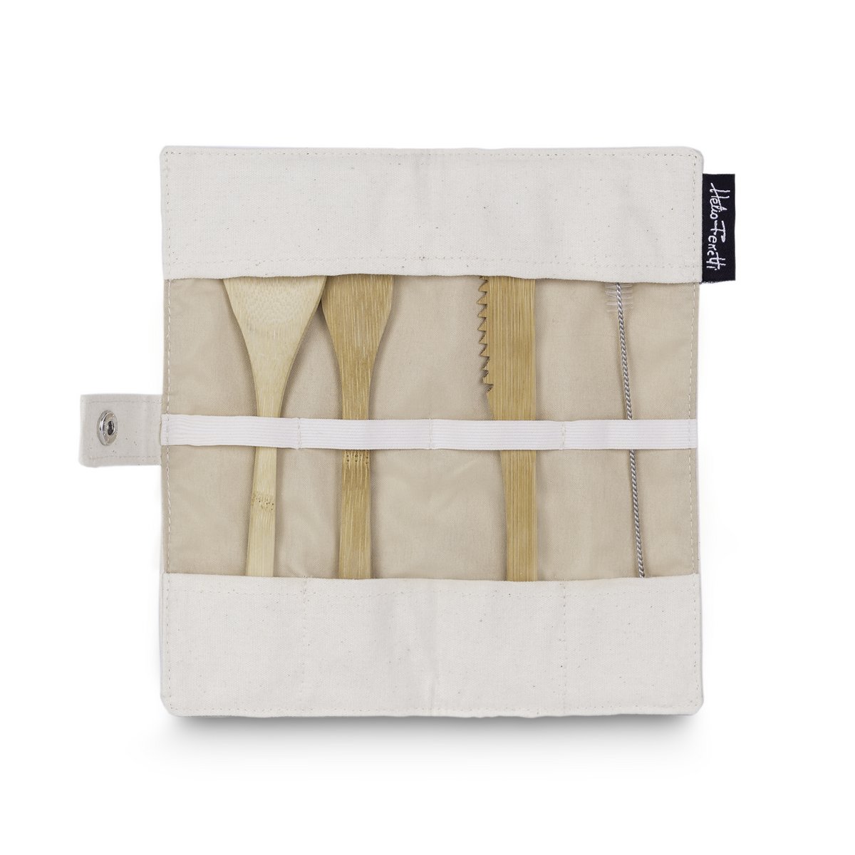 BAMBOO CUTLERY SET WITH COTTON CASE HF