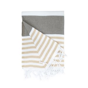 Hamam Marine Towel, 100% cotton, 100 x 180 cm. Brown/Cream