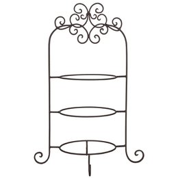 Etagère voor 3 borden 36x28x54 cm Bruin IJzer Taartplateau op Voet