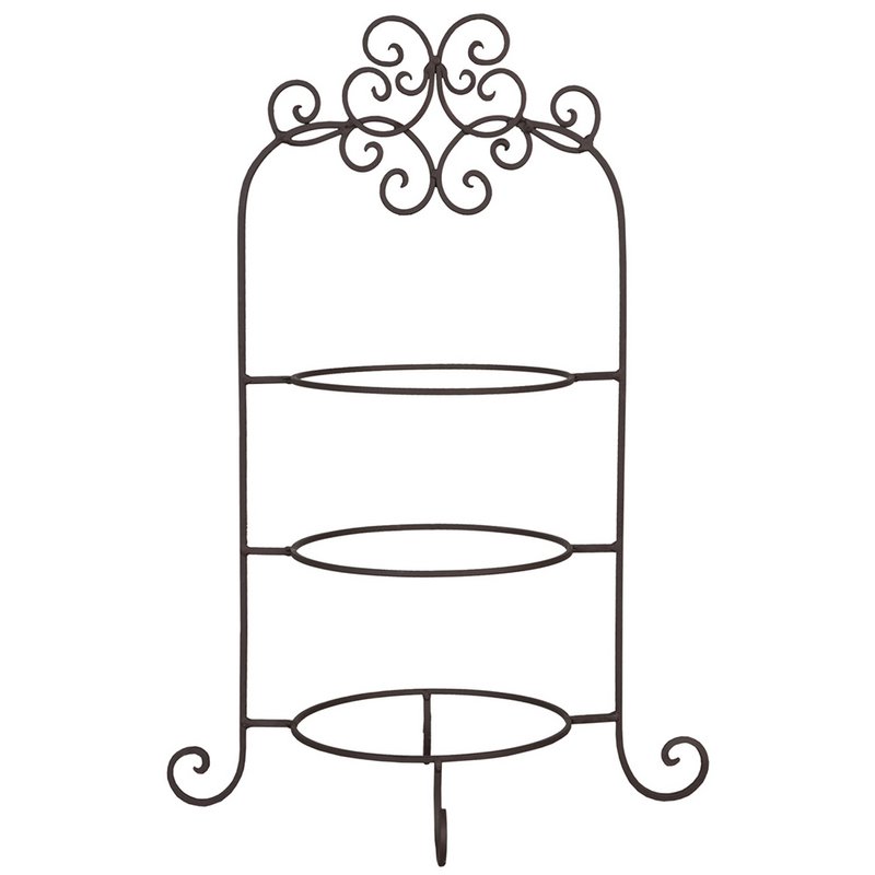 Etagère für 3 Platten 36x28x54 cm Brauner Eisenkuchenplateau zu Fuß