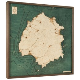 THASOS - 3D wooden wall map - version L