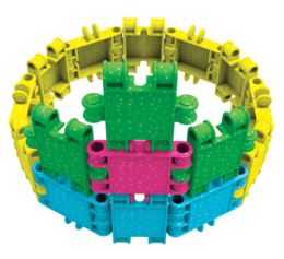 Clics building blocks– DURABLE TOYS made of RECYCLED PLASTIC (Made in Belgium)- Glitter building set 8 in 1