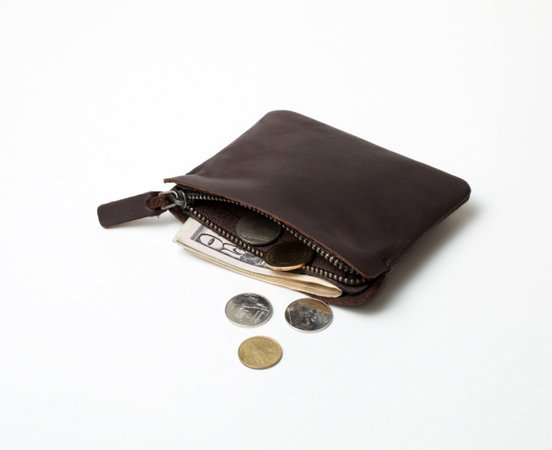 Leather "Zipper S" purse