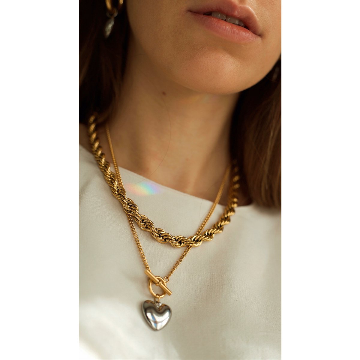 Champ - Heart Earrings and Necklace Set