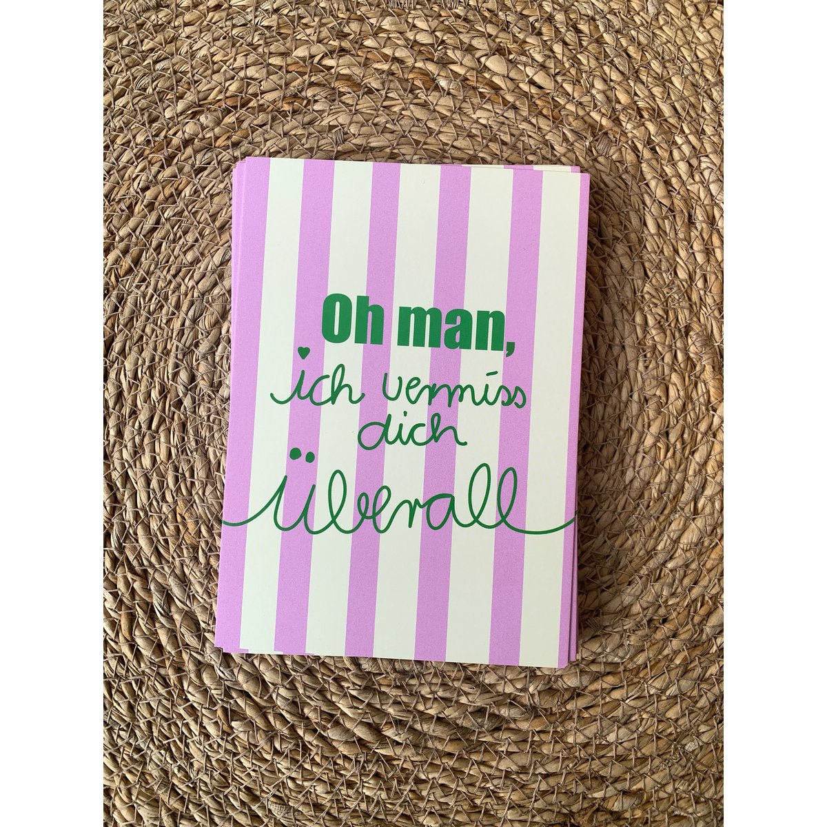 Postkarte „ Oh man ich vermiss dich überall „ 