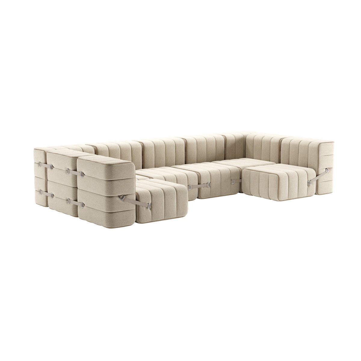 Curt-Set 15 - e.g. Flexible U-shaped sofa - Jet - 9110 (Grey / Beige)