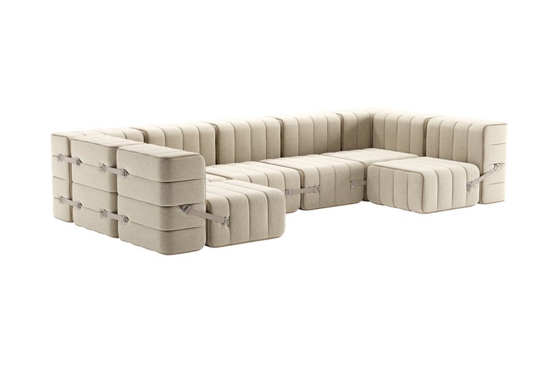 Curt-Set 15 - e.g. Flexible U-shaped sofa - Jet - 9110 (Grey / Beige)
