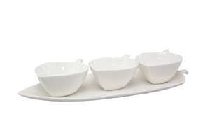Set van 3 aperitif -bekers met plaatbladblad