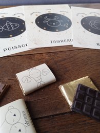 ASTROLOGY CHOCOLATES -BLACK- PHOTO FRAME PACKAGING © + CARD