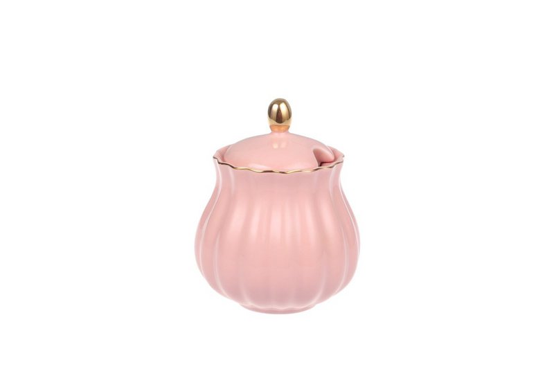 Royal Rose zuccheriera rosa con bordo oro 200 ml Isabelle Rose