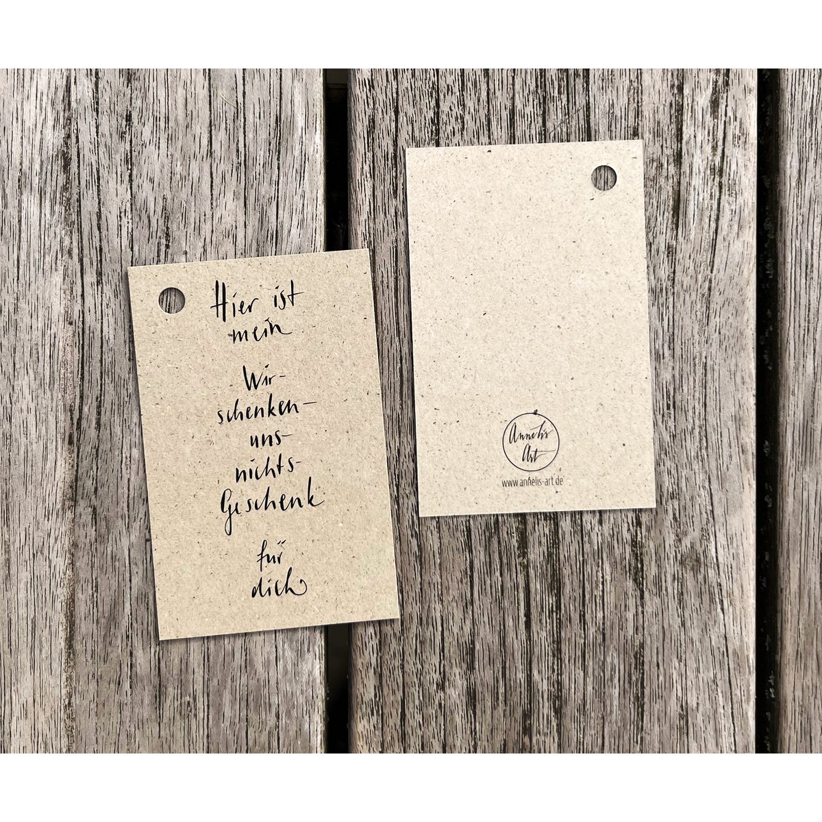 5 x tags-cadeaux | Voici mon "Nous ne nous offrons pas un cadeau" pour vous | Journée suspendue du papier d'herbe | 85 x 55 mm