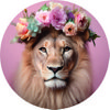 Muurcirkel Pink Lion