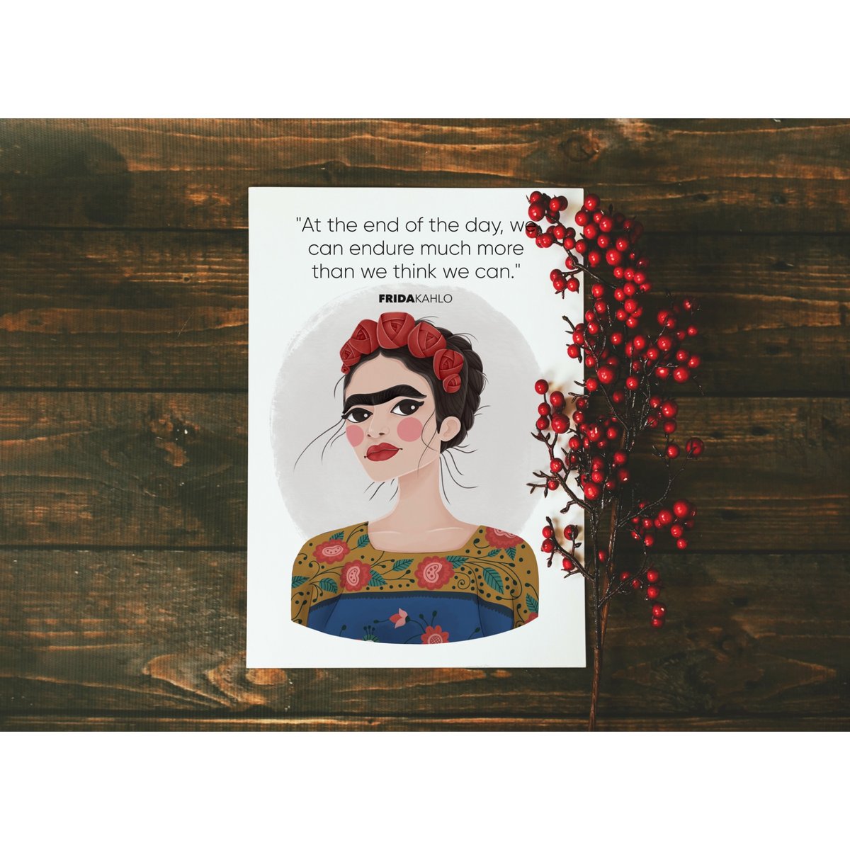 Frida Kahlo 2 - Zitate Kunstdruck (A4)