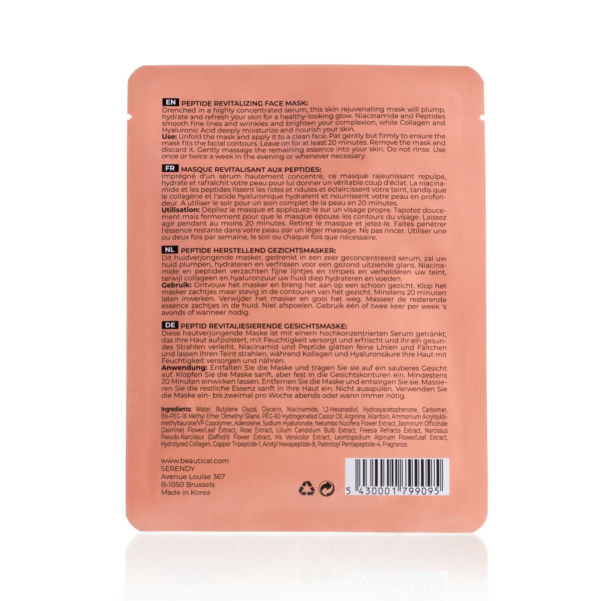Mascarilla revitalizante de péptidos