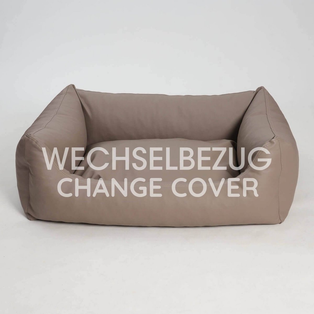 Wechselbezug Hundebett Box Bett Saddle Kunstleder sand
