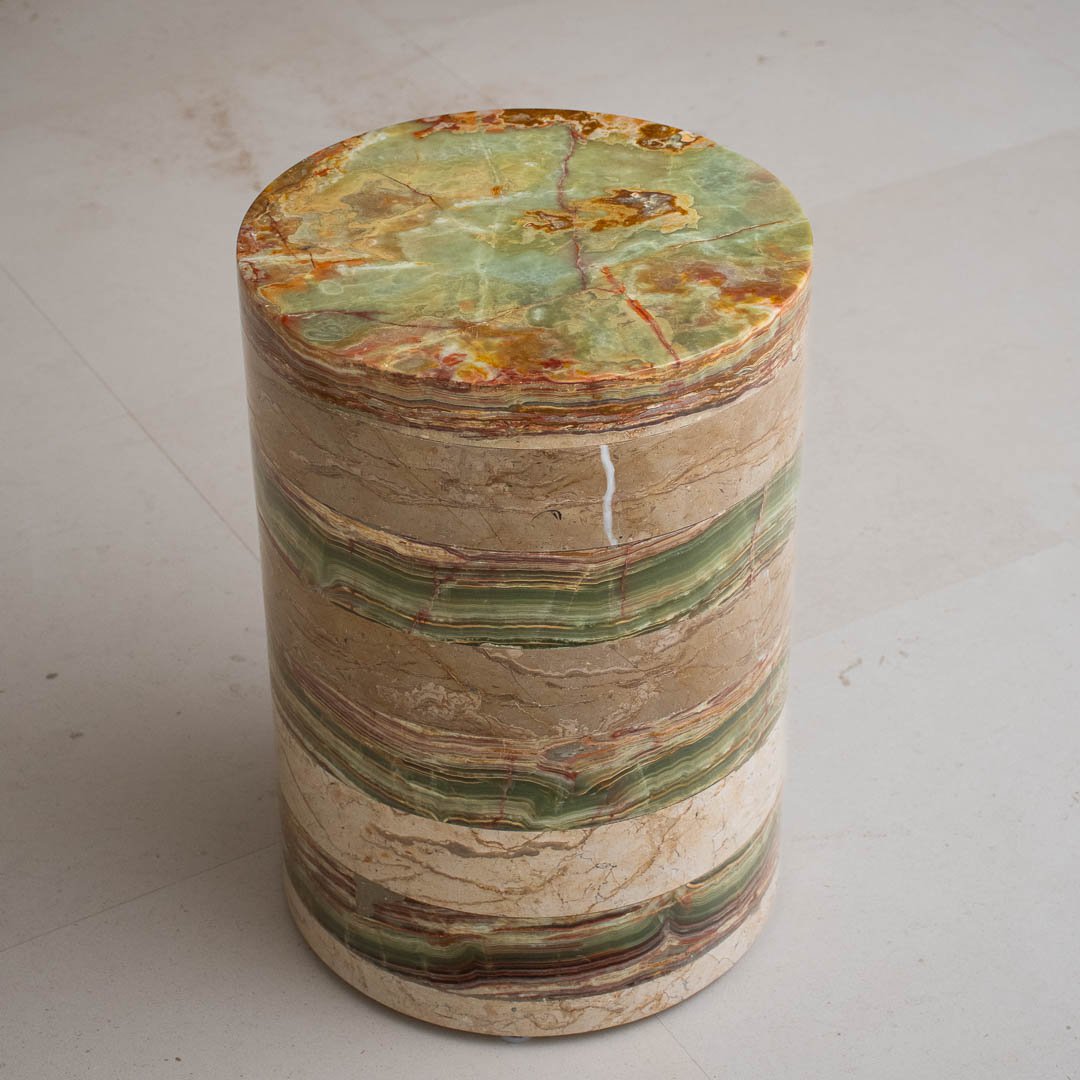 Mesa de centro Mármol beige y ónix verde