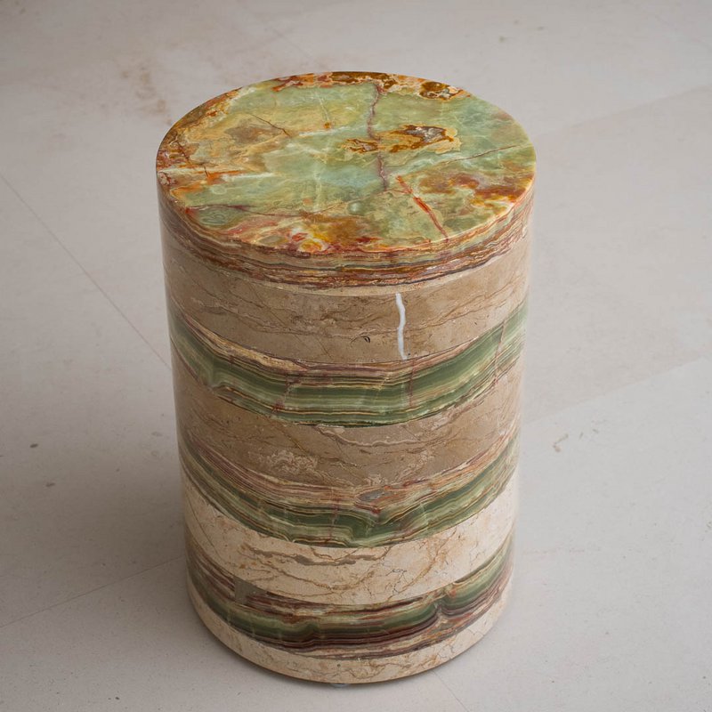 Mesa de centro Mármol beige y ónix verde