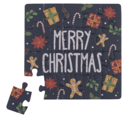 Square shape gift card, puzzle, X-Mas,