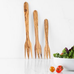 Olive Wood Salad Fork – Handmade Natural Wooden Utensils