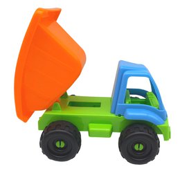 Zabawkowy wywrotka z kolorowego plastiku, wymiary ok. 20 x 15 x 13,5 cm